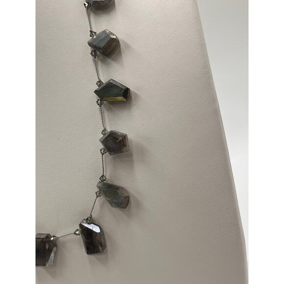 Margo Morrison Geometric Shape Labradorite Gray Swarovski Crystals Limited Ed - Picture 3 of 8